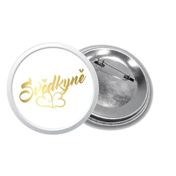 PotiskniTriko.cz Svatební placka svědkyně bílá/zlatá