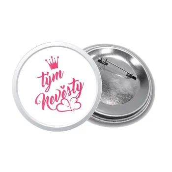 PotiskniTriko.cz Svatební placka tým nevěsty bílá/růžová