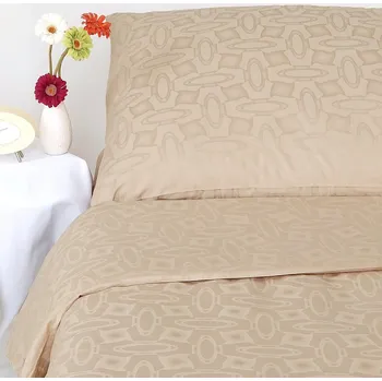 Povlečení HEDVA ČESKÝ BROKÁT Ložní souprava jednolůžko Onetas hnědá čokoláda Barevná varianta: bílá káva, Rozměr ložní: 70x90 + 140x200