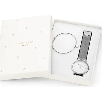 Dárkový set hodinek Rosefield Mercer Silver MSWS-X172