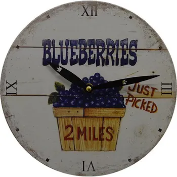 Hodiny ALTRO Kuchyňské nástěnné RETRO hodiny blueberries Skladem v ČR