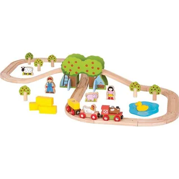 Bigjigs Rail Vláčkodráha farma 49 dílků