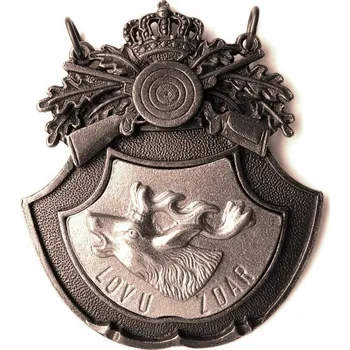 věšák na medaile HEDVA ČESKÝ BROKÁT Medaile LOVU ZDAR - jelen - mosaz/stříbro Způsob uchycení: mosaz