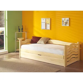 Postel MebloBed Postel s úložným prostorem Olga 90x200 cm (Š 97 cm, D 208 cm, V 60 cm), Přírodní borovice, Přírodní borovice, 1 ks hlavní matrace