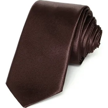 Kravata HEDVA ČESKÝ BROKÁT Kravata PESh 8 cm satén hnědá Barevná varianta: čokoládová 13