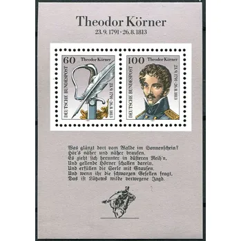 Poštovní známka (1991) MiNr. 1559 - 1560 ** - Německo - BLOCK 25 - Theodor Körner