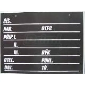 Chov hospodářského zvířete Stájová tabulka pro krávy - masný skot