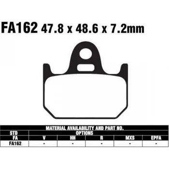 Brzdový komplet EBC FA162 organické brzdové destičky pro motorku