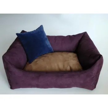 Pelíšek pro psa DELUXE Pelíšek pro psa - švestka / hnědá - káva s mlékem / granát - tmavý