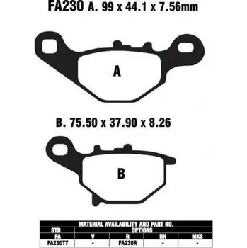 Brzdový komplet EBC FA230 R sintrované brzdové destičky pro motorku