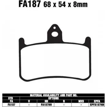 Brzdový komplet EBC FA187 HH sintrované brzdové destičky pro motorku