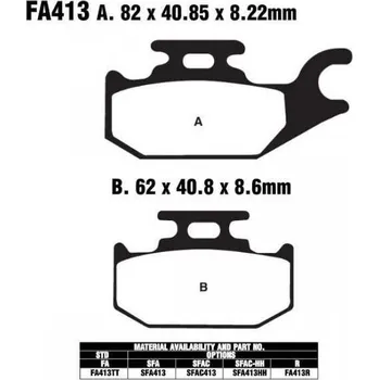 Brzdový komplet EBC FA413 TT karbonové brzdové destičky pro motorku