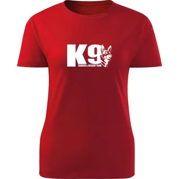 Dámské tričko Dámské tričko K9 Search and Rescue team - červená