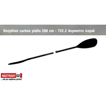 Dvoudílné karbonové pádlo 260 cm - 722.2 Asymetric - černý list