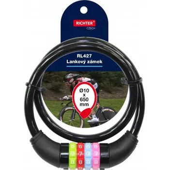 Zámek na kolo Lankový zámek kódový RL.427-3.CRN - černý