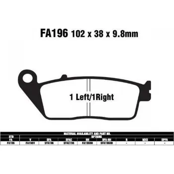 Brzdový komplet EBC SFA196 SC organické brzdové destičky pro motorku