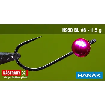Rybářský háček Wolfram BL jig H950 #8 - 17 mm - #8, 5 ks, MPINK FLUO, 1,5 g