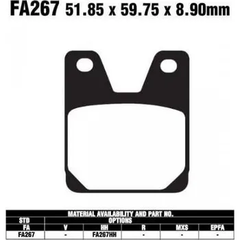 Brzdový komplet EBC FA267 organické brzdové destičky pro motorku