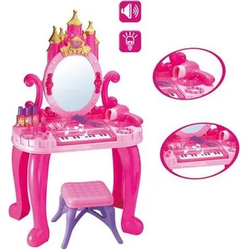 dětský toaletní stolek Bayo Dětský toaletní stolek s pianem a židličkou + příslušenství 13 ks