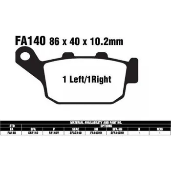 Brzdový komplet EBC FA140 V organické V brzdové destičky pro motorku