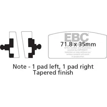 Brzdový komplet EBC FA22 organické brzdové destičky pro motorku