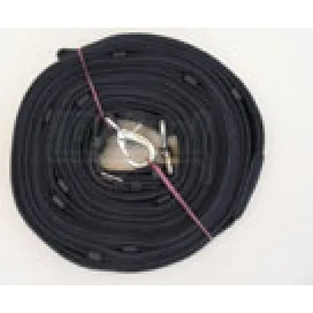 Chov hospodářského zvířete Lonž EXCELSIOR 8,5 m, s koženým úchytem a koncem, s karabinou s obrtlíkem, černá, hnědá, bílá, modrá