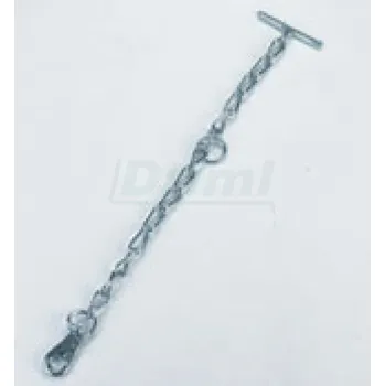 Řetěz vázací jednodílný s karabinou, k obojku, článek d 6mm, úvaz s kličkou, zinkovaný