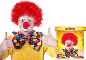 Karnevalová paruka Rappa paruka klaun pro dospělé červená