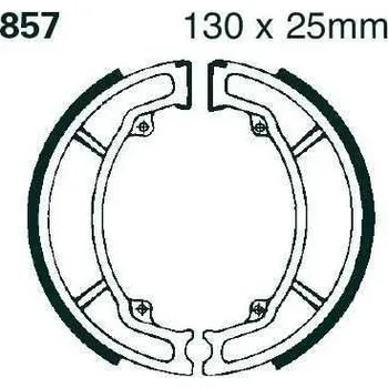 Brzdový komplet EBC 857 brzdové pakny čelisti na motorku