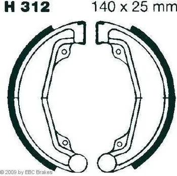 Brzdový komplet EBC H 312 brzdové pakny čelisti na motorku