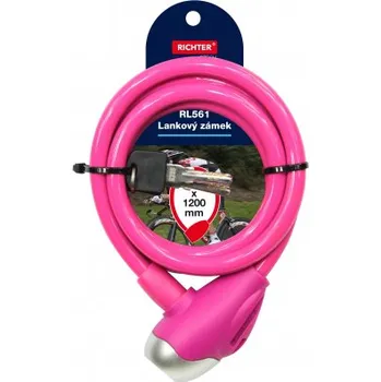 Zámek na kolo Lankový zámek RL.561 - růžový