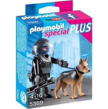 Stavebnice Playmobil Playmobil 5369 Policejní těžkooděnec se psem