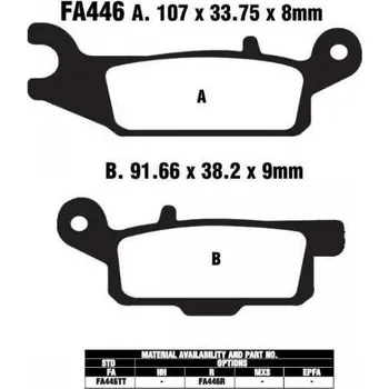 Brzdový komplet EBC FA446 R sintrované brzdové destičky pro motorku