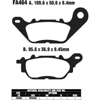 Brzdový komplet EBC FA464 organické brzdové destičky pro motorku
