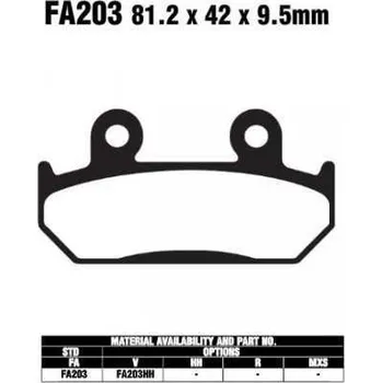 Brzdový komplet EBC FA203 HH sintrované brzdové destičky pro motorku