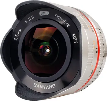Objektiv Samyang 7,5 mm f/3.5 UMC Fish-eye pro MFT pro Olympus/Panasonic stříbrný