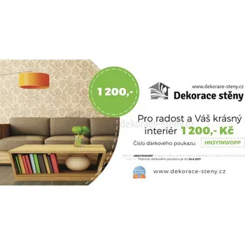 Samolepící dekorace Dekorace-steny.cz - Dárkový poukaz na samolepky v hodnotě 1200- Kč - 338