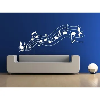 Samolepící dekorace Samolepky na zeď - Rozevláté noty - dekorace-steny.cz - 40 x 130 cm - 369