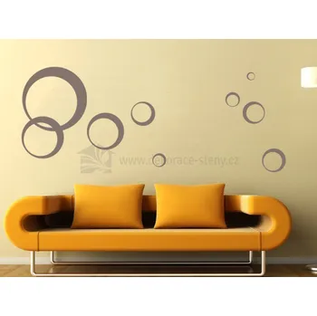 Samolepící dekorace Dekorace-steny.cz - Retro kruhy - 57 200 x 130 cm