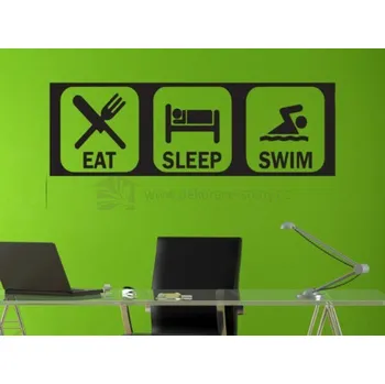 Samolepící dekorace Dekorace na stěnu - Eat Sleep Swim - dekorace-steny.cz - 30 x 90 cm - 568