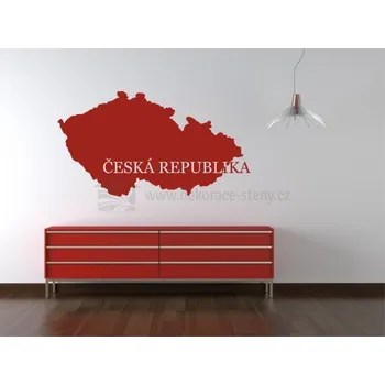 Samolepící dekorace Dekorace-stěny Dekorace na stěny - Mapa Česká republika - 60 x 110 cm - 003