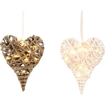 Dekorace srdce "LED LIGHT" 25cm/2b-závěs