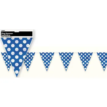 Girlanda vlajky - modré s puntíky
