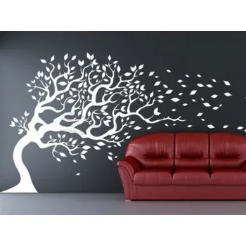 Samolepící dekorace Samolepka na stěnu - Nakloněný strom - dekorace-steny.cz - 80 x 160 cm - 069