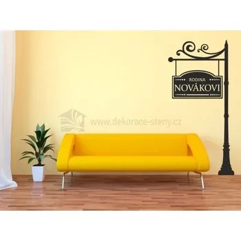 Samolepící dekorace Samolepky na stěnu - Lampa s názvem rodiny - dekorace-steny.cz - 60 x 125 cm - 472