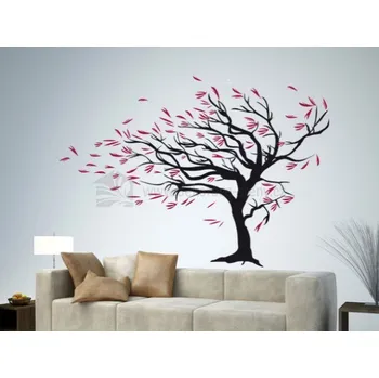 Samolepící dekorace Dekorace na zeď - Strom s listím - dekorace-steny.cz - 110 x 160 cm - 068
