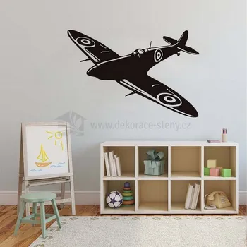 Samolepící dekorace Samolepky na stěnu - Letadlo Spitfire - dekorace-steny.cz - 50 x 80 cm - 751