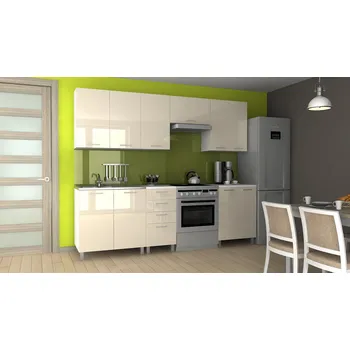 Kuchyňská linka Nábytek PEGAS s.r.o. Kuchyňská linka Korry RLG 240/180 jasmín lesk