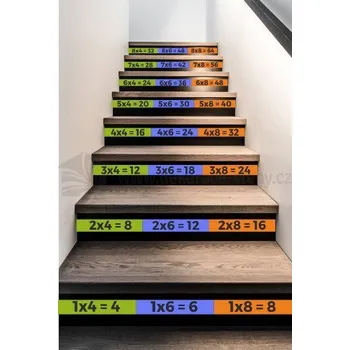 Samolepící dekorace Dekorace-steny.cz - Samolepky na schody - Malá násobilka - 615