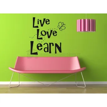 Samolepící dekorace Samolepky na stěnu - Live, Love, Learn - dekorace-steny.cz - 60 x 60 cm - 413